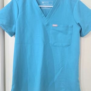 Figs Teal Catarina Scrub Top